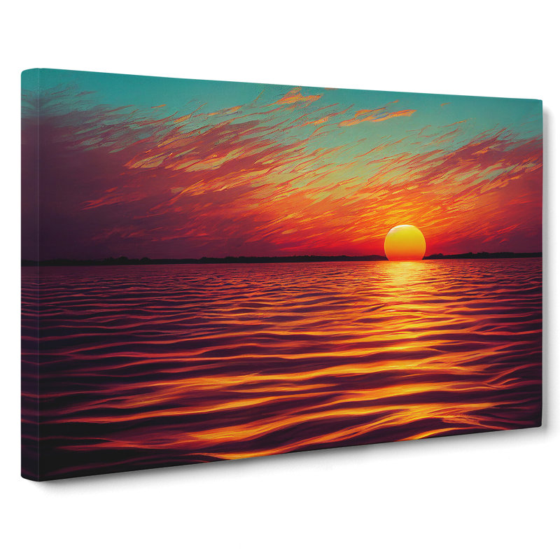 Hopeful Ocean Sunset - Wrapped Canvas, 50cm H x 76cm W x 3cm D