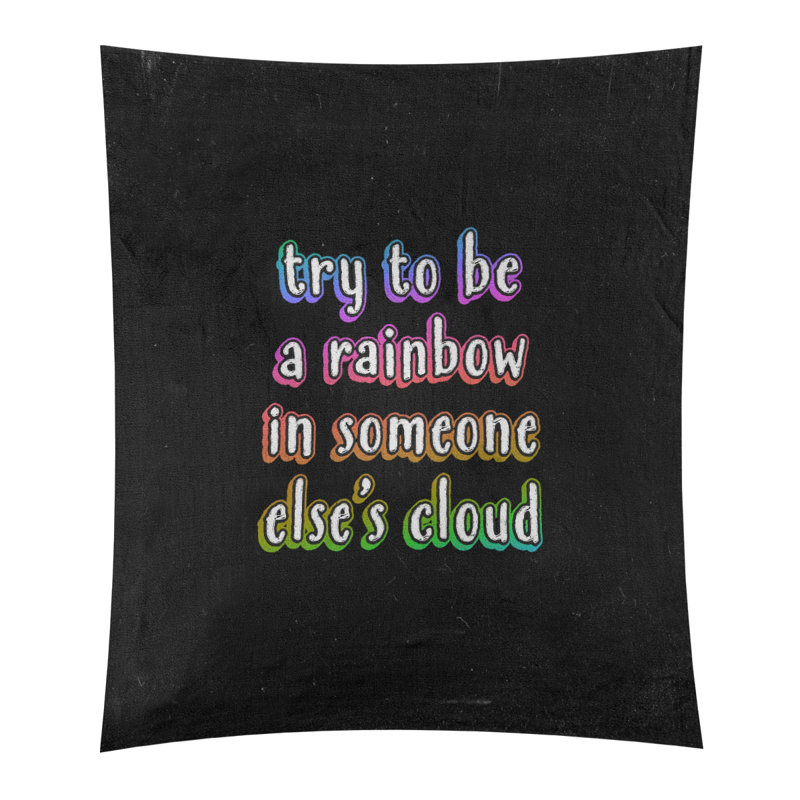 Tableau noir de polyester try to be the arc-en-ciel tapisserie, Arc-en-ciel, H 60 po x l 51 po