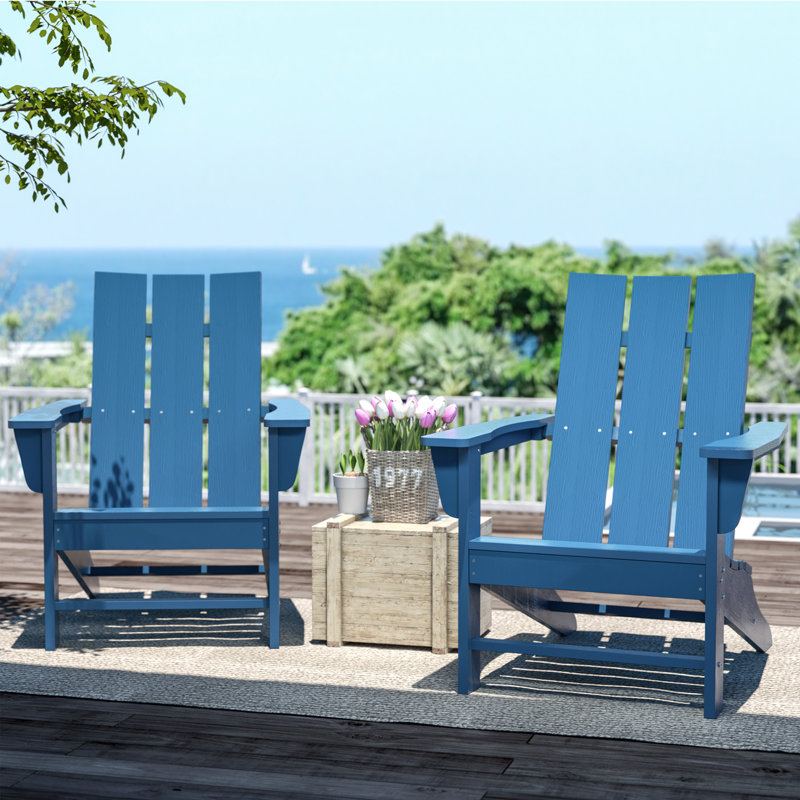 Chaise Adirondack en résine / plastique, Bleu