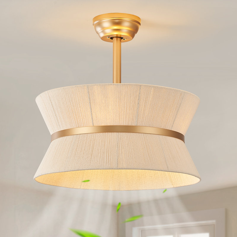 Ventilateur de plafond en rotin de 20 po avec ensemble d'éclairage et télécommande Boho