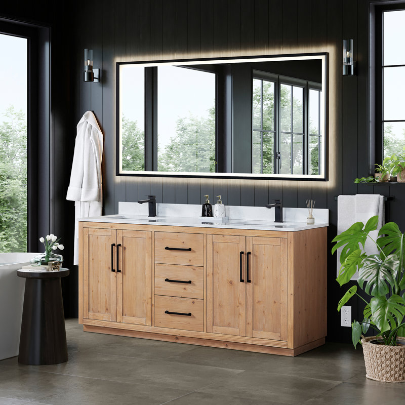 Meuble-lavabo double 72 po avec miroir Cicero