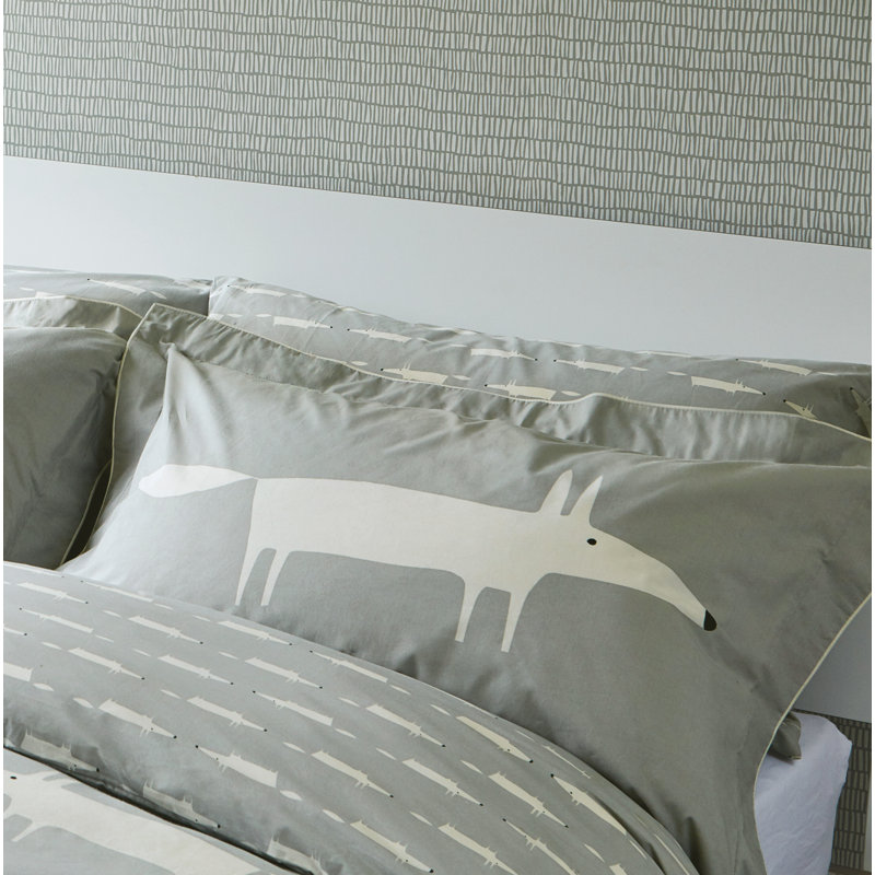 Mr Fox 180 Thread Count No Pattern and Not Solid Color Pillowcase, Silver