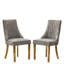 Ensemble de 2 chaises de salle à manger Grayaccent en rayonne de chenille avec pieds en acier inoxydable doré-1475502097-1475502092