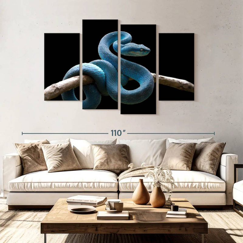 Brampt Blue Viper Snake, 54" H x 84" W