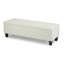 Banc repose-pieds avec rangement, surface Whiteboucle, pieds en bois d'hévéa, capacité de 300 lb