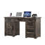 Bureau de direction de style champêtre avec station de recharge, tiroir à dossiers suspendus et armoire ajustable