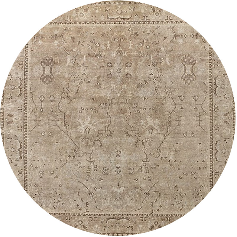 Itzel Oriental Indoor Rug, Round 5'