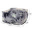 Hazel Large Square Pouf, Flower Print On Gray