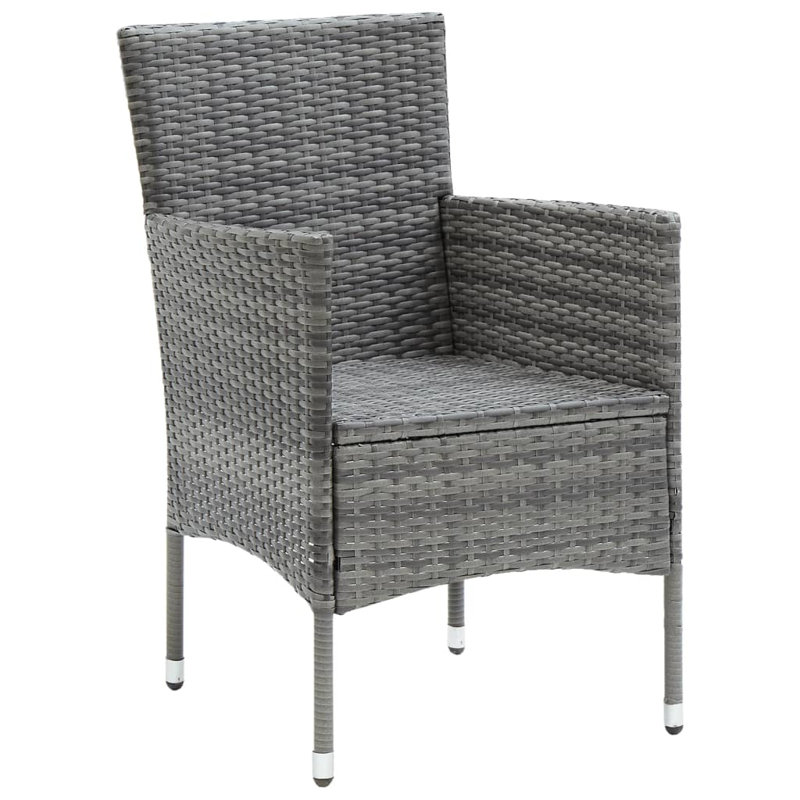 Chaise avec accoudoirs en brun, Gris, Gris