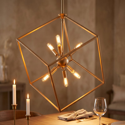 Fieldhouse 20" Wide 6 - Light Lantern Geometric Chandelier