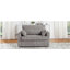 Canapé-lit simple 47,2 po Canapé-lit avec matelas pliable, table d'appoint pliable, pochette de rangement latérale et deux ports USB pour le salon, gris-brun