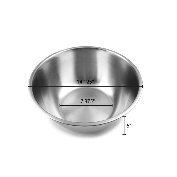 Fox Run Brands Large Mixing Bowl, Stainless Steel, 10.75-Quart