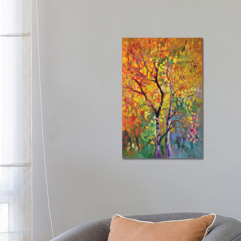 Birch Forest In Autumn by Katharina Valeeva - Wrapped Canvas Painting, 66.04 cm H x 45.72 cm W x 3.175 cm D