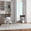 Chaise d'appoint décorative à motifs en velours noir et blanc