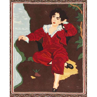 Tapis brun en laine touffeté à la main Gertraud