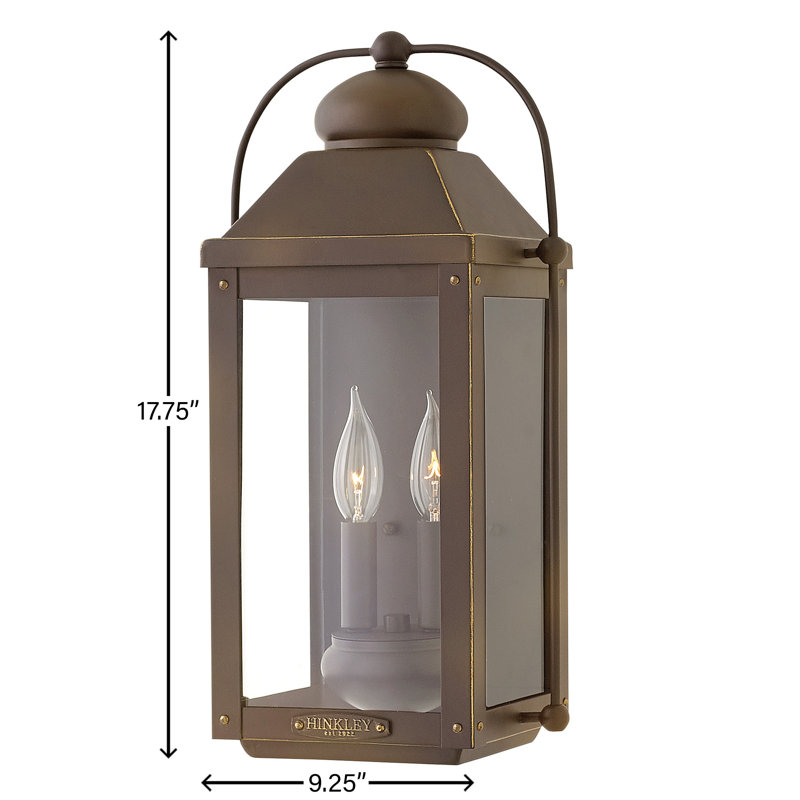 Anchorage 2-Light Outdoor Flush Mount, Aged Zinc, 17.8" H x 9.3" W x 7.8" D, 2 Lights