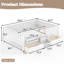 Grand lit pour enfants avec tablettes intégrées et tiroirs de rangement, escalier de sécurité et garde-corps, blanc-130068552-130068554