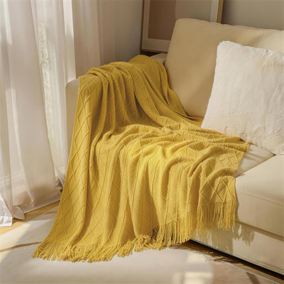 Acrylic Tassel Throw Blanket.