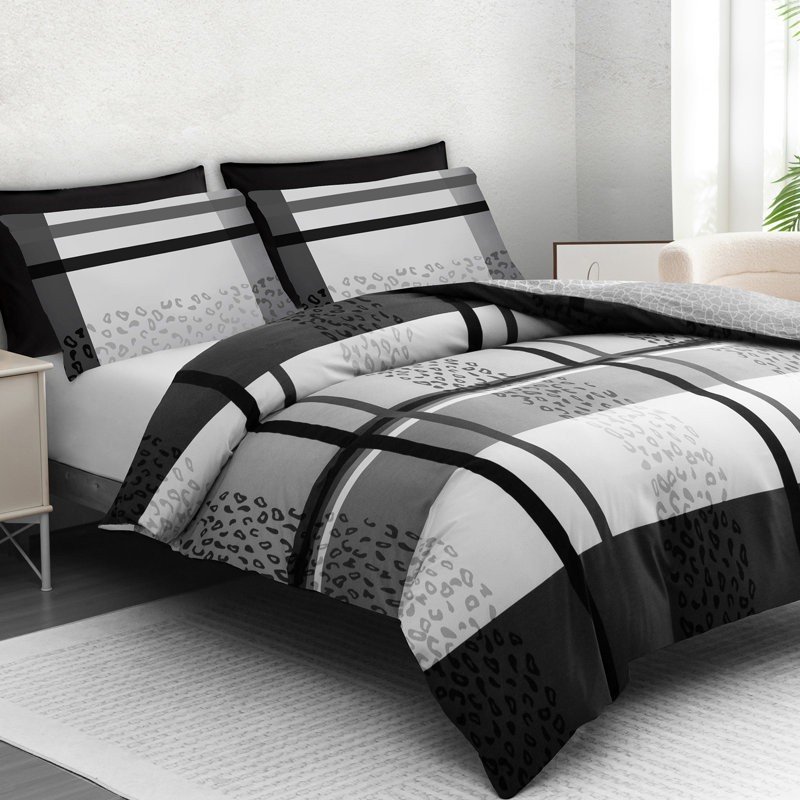 Premium Duvet Cover Set Double Brushed Microfiber Reversible With Zipper Closure & Corner Ties