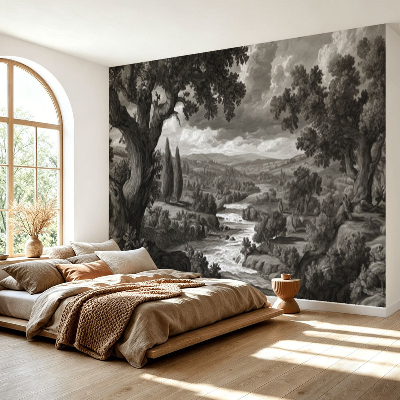 Papier peint adhésif auto-adhésif moderne pour la chambre à coucher L 69 po x l 96 po Peel and Stick