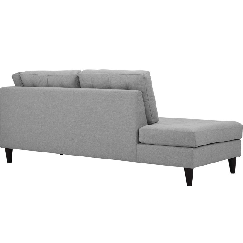 Méridienne Modway Carson Carrington Humlebaek, Velours gris pâle, Right Hand Facing