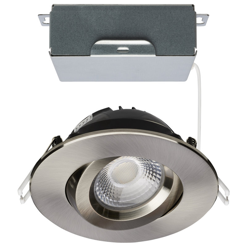 4" Round Adjustable Trim Selectable Color Temperature Dimmable Air-Tight IC Rated LED Canless Recessed Lighting Kit