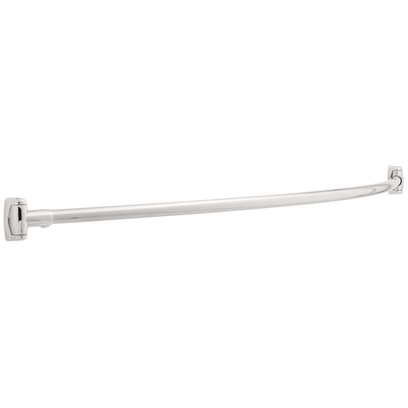 Curved Fixed Shower Curtain Rod, 60", Bright Stainless Steel