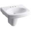 Pinoir® Vitreous China U-Shaped Semi-Pedestal Bathroom Sink with Overflow-10940235-65046037