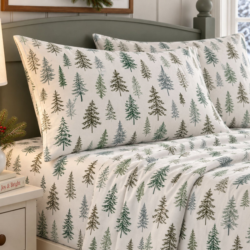 Soft Printed Microfiber Sheet Set, Twin Sheet Set with 1 Pillowcase, Truckee