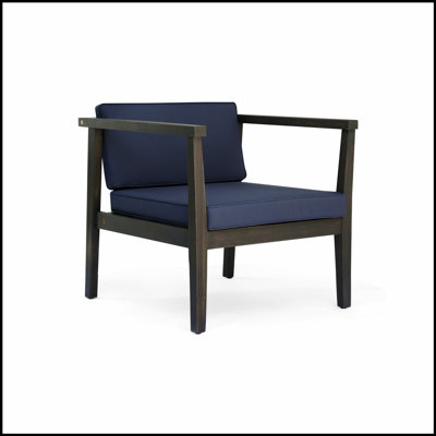 Fauteuil club en bois d'acacia durable avec coussins résistants à l'eau pour un confort et un style extérieurs.