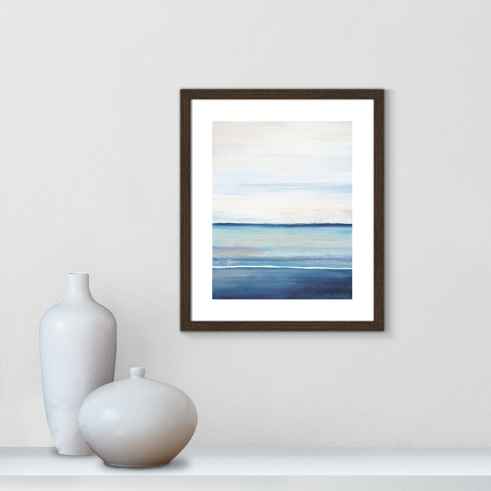 Emmit "Distant Whispers" Print by Filippo Ioco, 19" H x 16" W x 0.75" D, Walnut Wood Framed Paper