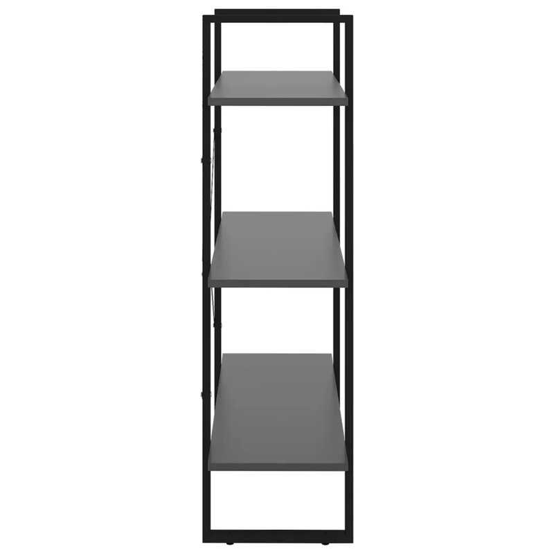 Canne Book Cabinet Engineered Wood, Gray, (3 Shelves) 41.3” H x 15.7” W x 11.8”D