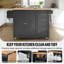 Armoire de rangement sur roulettes avec tiroir et tablettes pour îlot de cuisine-129993740