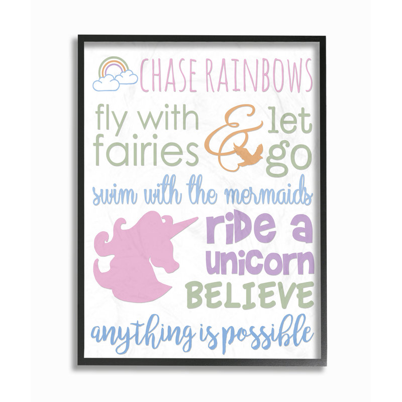 « chase rainbows pensons », impression, H 14 po x l 11 po, Giclée encadrée noir minuit