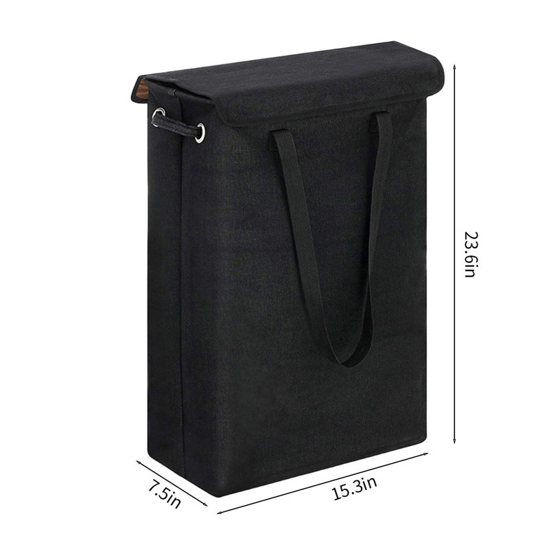 Laundry Basket With Lid Tall Thin Laundry Hamper With Handles Lining Narrow Dirty Clothes Hamper For Bathroom Bedroom Dorm Organization Storage