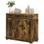 Buffet de cuisine moderne avec comptoir en bois massif, 3 tiroirs, portes et tablette réglable-1156522835