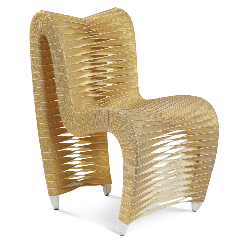 Chaise d'appoint rembourrée en coton, Doré