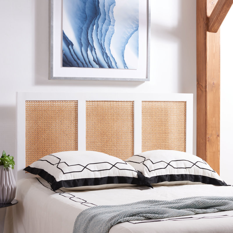 Tête de lit en rotin Tahoe, Double, Blanc