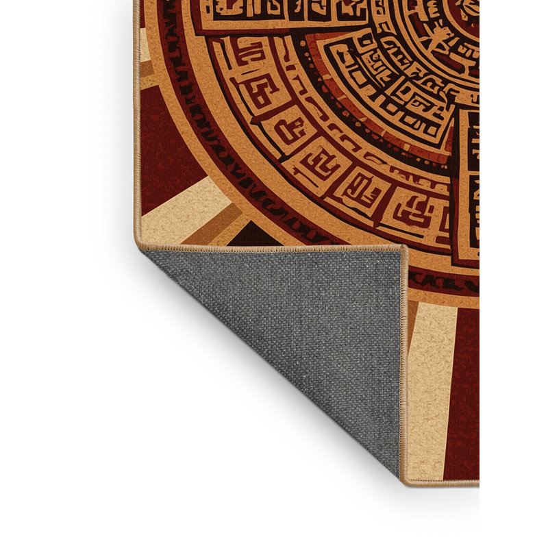 Tapis à motif géométrique doux en peluche d'inspiration mondiale Estaugh - brun clair, 5 x 7