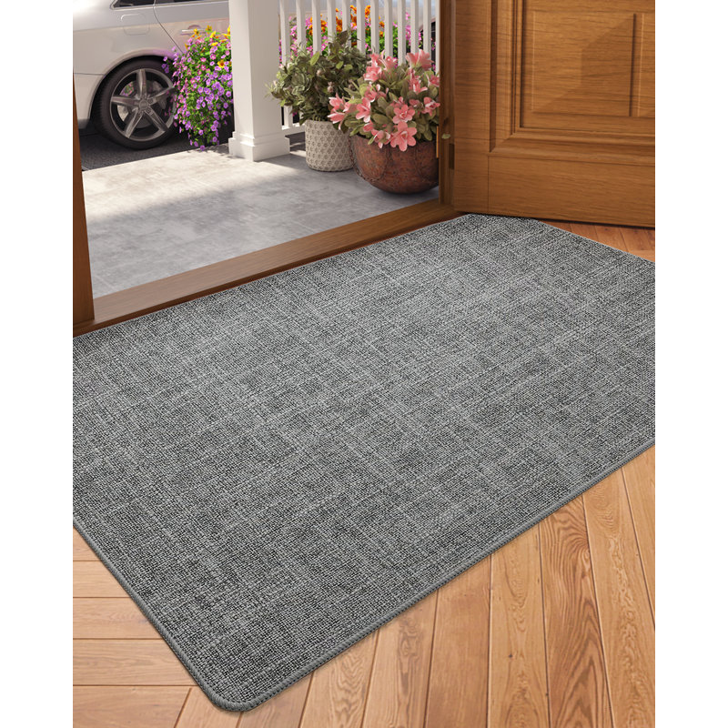 Anvika Non-Slip Indoor Doormat, Dark Gray, 36" W x 56" L