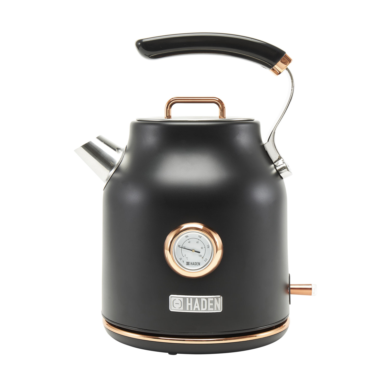 Haden Dorset Stainless Steel Electric Kettle, Black/Copper