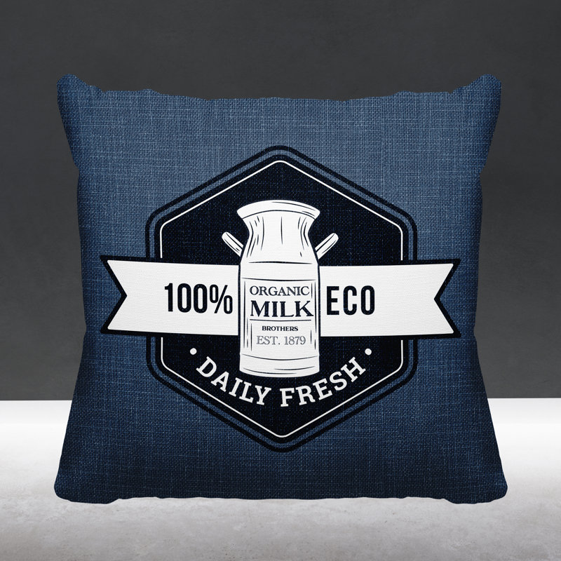 Coussin intérieur / extérieur Macdonald Farm House, L 19 po x H 19 po, Bleu