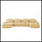 153" Modern U-Shaped Modular Sectional Sofa-67615869