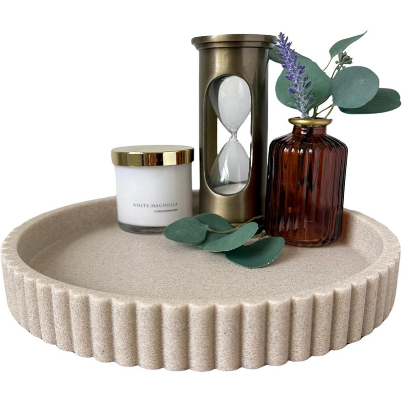 Plateau décoratif rond pour table basse, salon et décoration intérieure, centre de table minimaliste moderne, 1.5"Wx11"Dx11"H