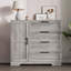 Commode moderne à 4 tiroirs avec armoire de rangement moderne en bois multifonctionnel avec tringle à vêtements pour chambre à coucher-468377098