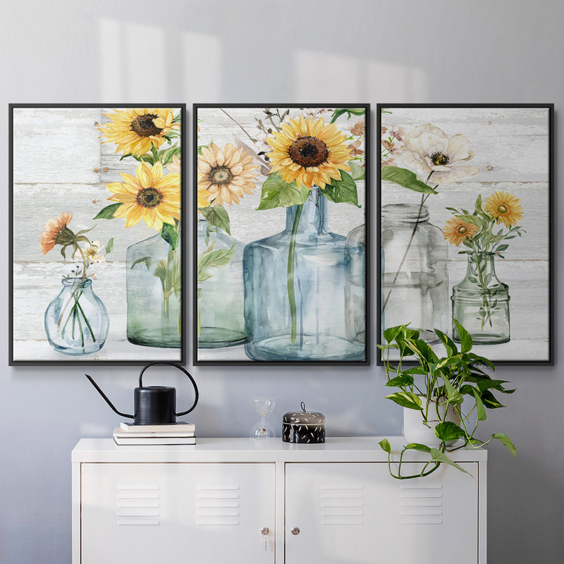 Tournesol 3 pièces, Noir, H 36 po x l 75 po x P 2 po