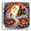«Enchanted Haunted House Halloween Night», art mural-1495886976