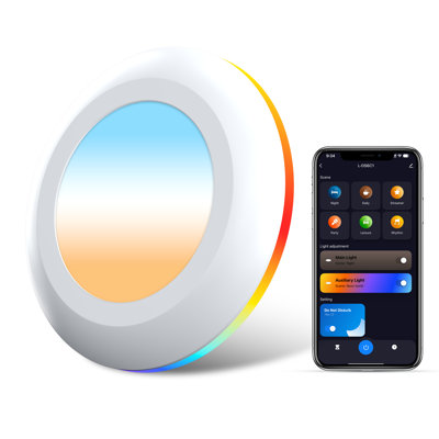 Lumary LED RVB Lumary de 5/6 po avec éclairage à DEL intelligent, lumière encastrée avec changement de couleur, lumière encastrée, installation flexible avec plafonnier encastré, compatible avec Alexa / Google, 1 paquet