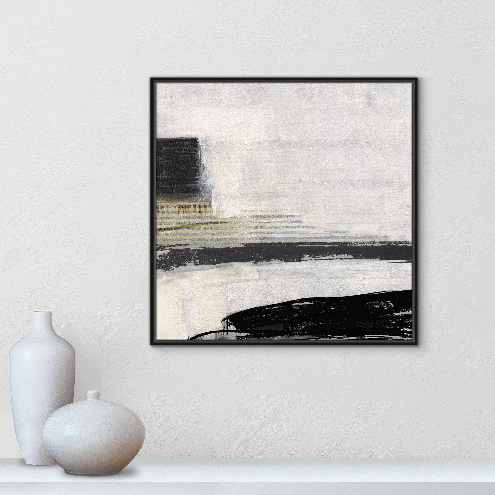 La Bande I Print by Sally Swatland, 31.5" H x 31.5" W, Black