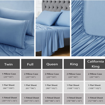 3-Piece Rayon Cooling Bed Sheet Set with 16 Inch Deep Pocket Fully Elastic Fitted Sheet, Silky Twill Weave Bedding for Hot Sleepers and Night Sweats